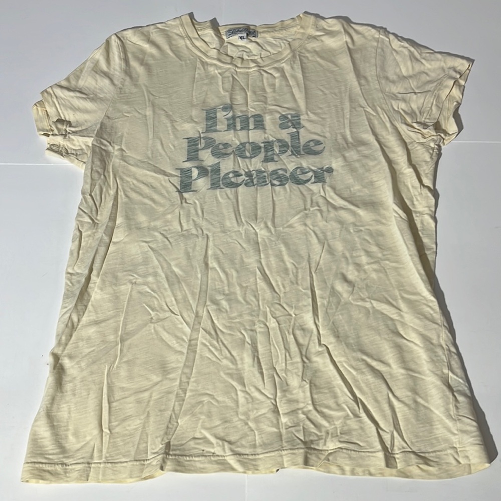 Lucky Brand vintage reverse screenprint tee t-shirt XL I'm a People Pleaser